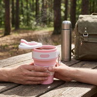 Collapsible Silicone Travel Cup with Carabiner - Portable and Reusable