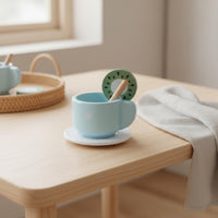 12 Pieces Pretend Tea Party Set Toy Tea Set Smooth Edges Child Plaything for Nursery School