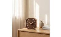 Wood Clock with Walnut Face Nordic Wooden Clock Stylish for Desk