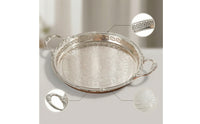 Serving Tray with Handles Ornate Metal Serving Tray Polished for Hosts