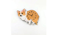 Corgi Wall Clock Cartoon Canine Wall Clock Decorative for Kids, Nursery, Bedroom