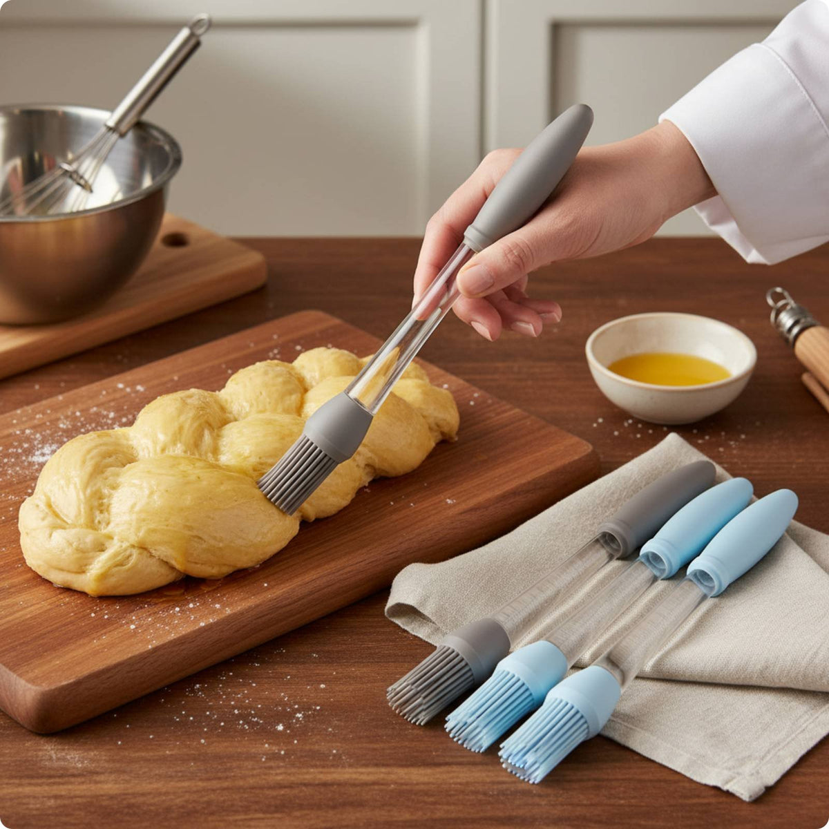 4 Pieces Silicone Pastry Brush Easy to Clean Silicone Basting Brush Food-Safe