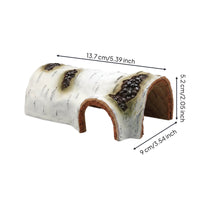 Aquarium Cave Smooth Interior Resin Birch Log Hide Encourages Climbing Birch Outer Layer Hideaway Cave for Aquatic Invertebrates