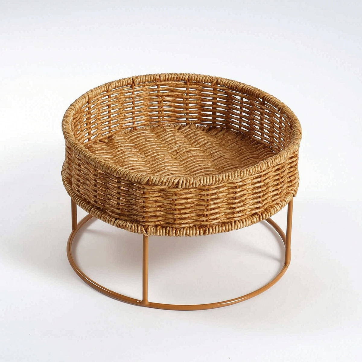 Woven Basket Stand Stylish Rattan Plant Stand Cute for Shelf