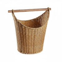 Imitation Rattan Storage Tote Easy to Clean Toilet Paper Holder Basket With Handles Toilet Paper Basket for Bedroom