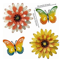 4 Pieces Metal Flower Wall Decor Set 3d Design Metal Wall Decor Set for Indoor