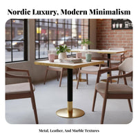 circular table with 2 Upholstered Chairs Modern Design Bistro Set for Cafe, for two