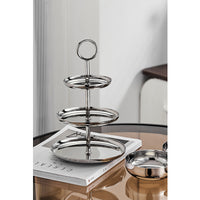 Nordic Light Luxury Stainless Steel Three-Tier Fruit Plate with Stand