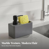 Soap Dispenser Sponge Holder 200ml Capacity Kitchen Sink Holder Countertop Pump Bottle Refillable Household Storage for Bathroom