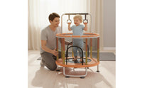 Quiet Bouncing Kids Trampoline with Safety Net Anti-Tip Stable Base Indoor Bouncer with Handlebar Sturdy Steel Frame Rebounder for Toddlers, Playroom