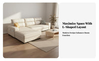 Cat-Scratch Resistant L-Shaped Sectional Sofa Wide Seating Minimalist Sectional Couch with Chaise Solid Wood Frame Modern Chaise Lounge Couch High-Density Foam for Pet Owners, Apartment Dwellers, Homeowners, Small Areas, Home, Studio, Office