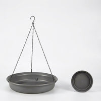 Hanging Bird Feeder and Decorative Bird Bath, Large Size Resin Bird Feeder Tray with Drainage Holes, Round Mesh Feeder for Garden Outdoor Decor
