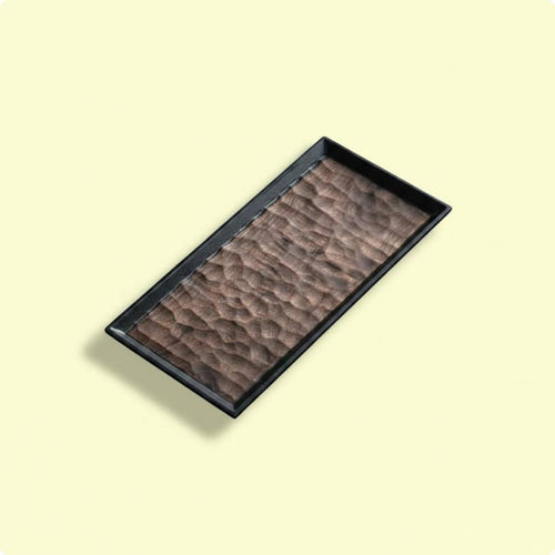 Walnut Wood Brew Tray Long-Lasting Hammered Texture Brew Tray Sleek Texture