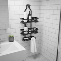No-Tools-Needed Washroom Shelf Space-Saving Wall Shelf Easy to Clean No Drill Washroom Rack for Vanity