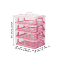 Stackable Cupcake Carrier Reusable Multi-Layer Dessert Box Clear View Tiered Food Storage Holder for Caterers, Potluck, Picnic