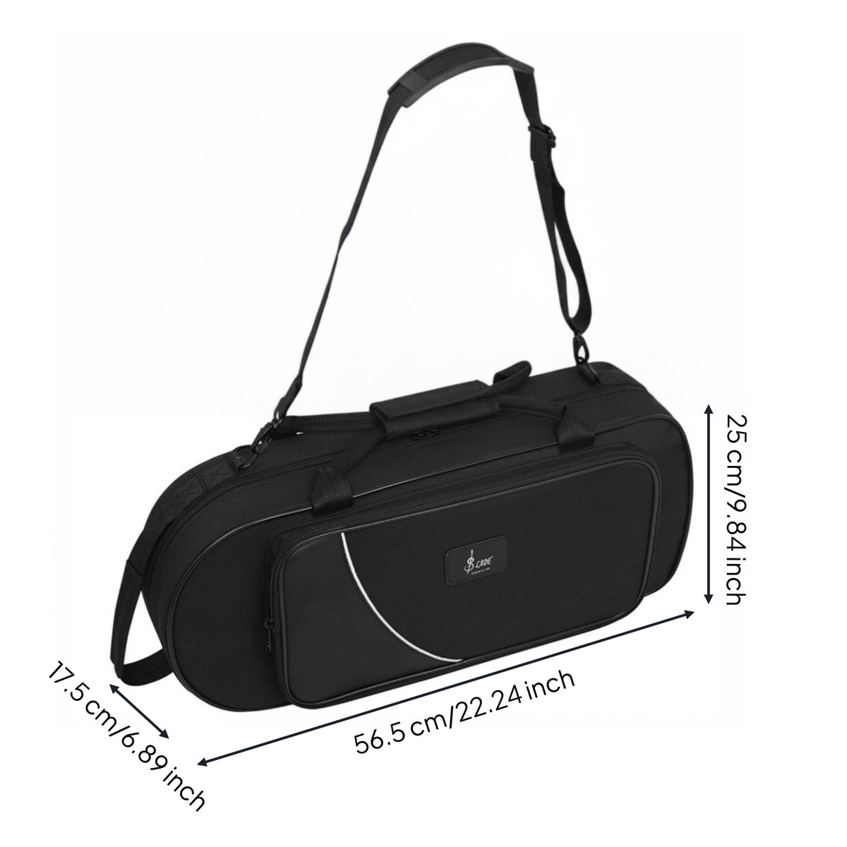 Waterproof Brass Instrument Case Wear-Resistant Padded Instrument Bag Oxford Cloth Carrying Case Bag Detachable Shoulder Straps