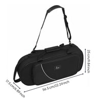 Waterproof Brass Instrument Case Wear-Resistant Padded Instrument Bag Oxford Cloth Carrying Case Bag Detachable Shoulder Straps