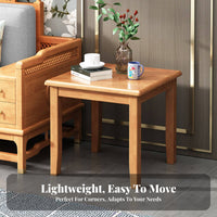 Small Square Table Solid Wood Construction Nightstand Chinese Aesthetic Design