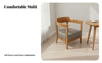 Woven Rope Lounge Chair Sturdy Wood Frame Indoor Furnishing Foldable Design Floor Protection for Cafe Owners, Adults