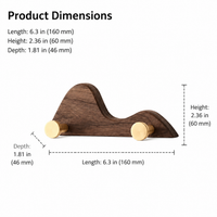 Wooden Wall Hooks, Single Coat Hooks, Individual Hallway Bedroom Decorative Hooks, Minimalist Design for Hats Handbags, 3-5 kg Capacity