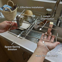 Wall-Mounted Towel Rack for Pantry and Bathroom, 201 Stainless Steel Door Organizer and Hanging Versatile Storage