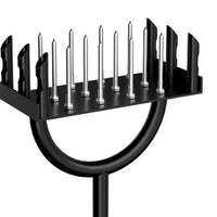 Lawn Aerator and Soil Loosener 2-in-1 Standing Garden Tool for Turning Soil