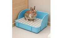 Hare Litter Tray with Grid Firm-Latch Hare Waste Tray with Grate Perforated for Bunnies