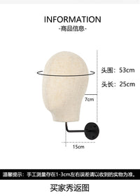 壁挂式帽子头模展示架上墙吊挂女头模帽架帽拖头饰头纱架帽子收纳