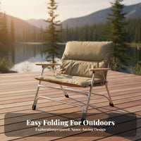 Padded Classic Armchair Heavy-Duty Collapsible Camp Chair Wear-Resistant