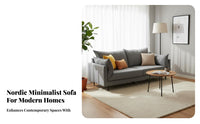 space-efficient Size Upholstered 2-Seater Space-Saving Rounded Two-Seater Couch Modern Design Sofa Minimalist and fashion for Apartment Dwellers, Young Adults, Small Business Owners, Bedroom, Bimmediatelyique, Reception Area, study corner