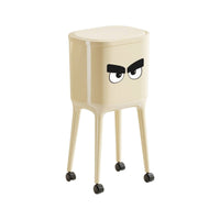 Trash Can with Legs Rectangular Mobile Waste Bin Long-Lasting for Kitchen