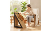 Freestanding Cat Scratching Ramp Wooden Triangular Cat Scratcher Angled Pet Supply for Indoor Cats, Kittens, Corner, Living Room, Home