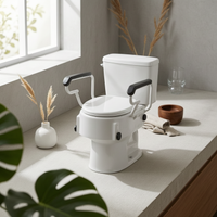 Toilet Seat Riser with Armrests Comfortable for Bathroom, Elderly