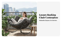 Upholstered Rocking Seat Nordic De-Sign Rocking Chair Light Luxury Aesthetic High Spine Supportrest for Apartment Dwellers