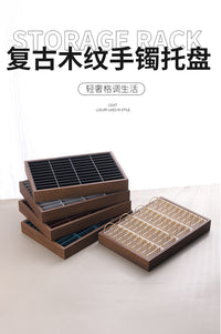 现货胡桃色40位翡翠玉镯看货收纳盘手镯手串手链柜台展示陈列道具