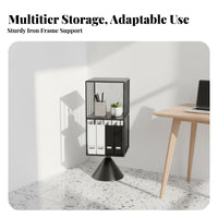 Multi-Tier Shelving Unit 360-Degree Rotation Revolving Cube Shelf Space-Saving