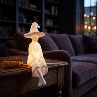 Enchantress on Witch's Riding Implement Ornament Dangling Enchantress on Witch's Riding Implement Whimsical Shelf Sitter for Mantel, Windowsill