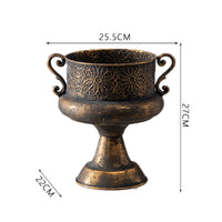 Trophy Vase Distressed Urn Vase Metal for Tabletop