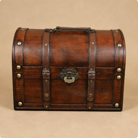 Faux Rosewood Storage Chest Wood-Grain Texture Home Organizer Hasp Lock Fitting