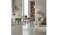 Padded Dining Chair with Armrests Modern Eco Leather Chair Tapered Legs Accent Armchair Comfortable for Home Office, Vanity