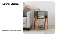 Semicircular Tabled Table with periodical holder Multi-Functional Nightstand Space-Saving