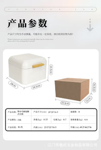 跨境厨房面包箱铁皮翻盖储物收纳盒防潮密封烘焙喷粉糕点整理盒