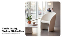 Curved Armchair Nordic Aesthetic Single Sofa Light Luxury Soft Upholstery for Homeowners, Reception Area, Bedroom