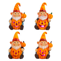 Halloween Pumpkin Gnome Light-Up Resin Ornament