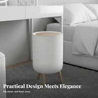 Desktop Trash Can Modern Design Mini Wastebasket with Lid Compact Small Push-Button Trash Bin for Homeowners, Students, Living Room, Restroom, Bedroom