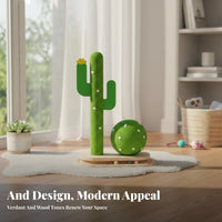 Triple-Function Activity Center Cactus scrapeing Post with sphere track system Interactive Play Cat scrapeer Relieves Boredom Feline Plaything nailResistant for felines, Kittens, Indoors, Playroom, Living Room, Bedroom