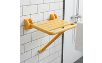 Space Saving Wall Mounted Shower Seat Easy to Install Wall Mounted Shower Chair Elastic Assisted for Seniors, Hospital, Nursing Home
