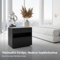Nightstand with Drawers and Shelf Walnut Finish for Adults