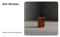 C-Shaped Side Table Minimalist aesthetic Nightstand Storage Shelf for Small Spaces