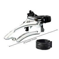 Two-pullPull Front Derailleur with Clamp Collar Triple Clamp-on Front Derailleur Adjustable Bike Part Compatible for Commuters
